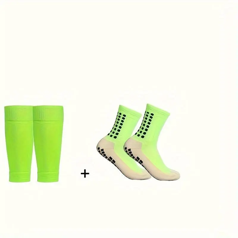 2pcs set of thickened towel bottom football socks and leg protectors 6