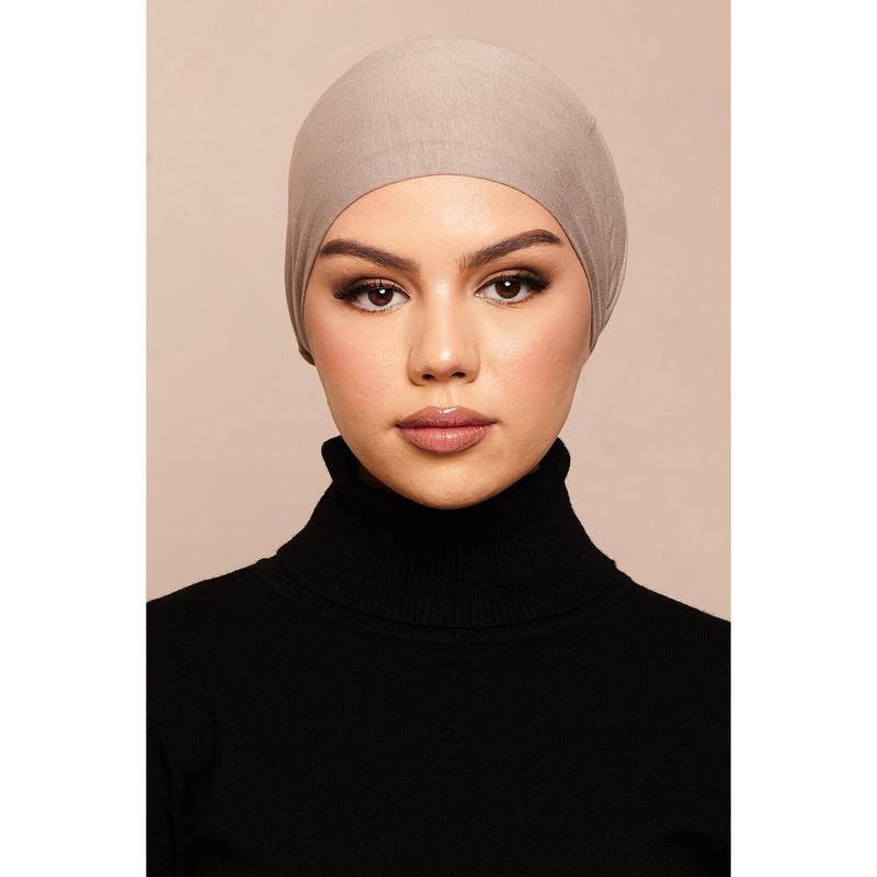 Latte Bamboo Jersey Hijab Cap 3
