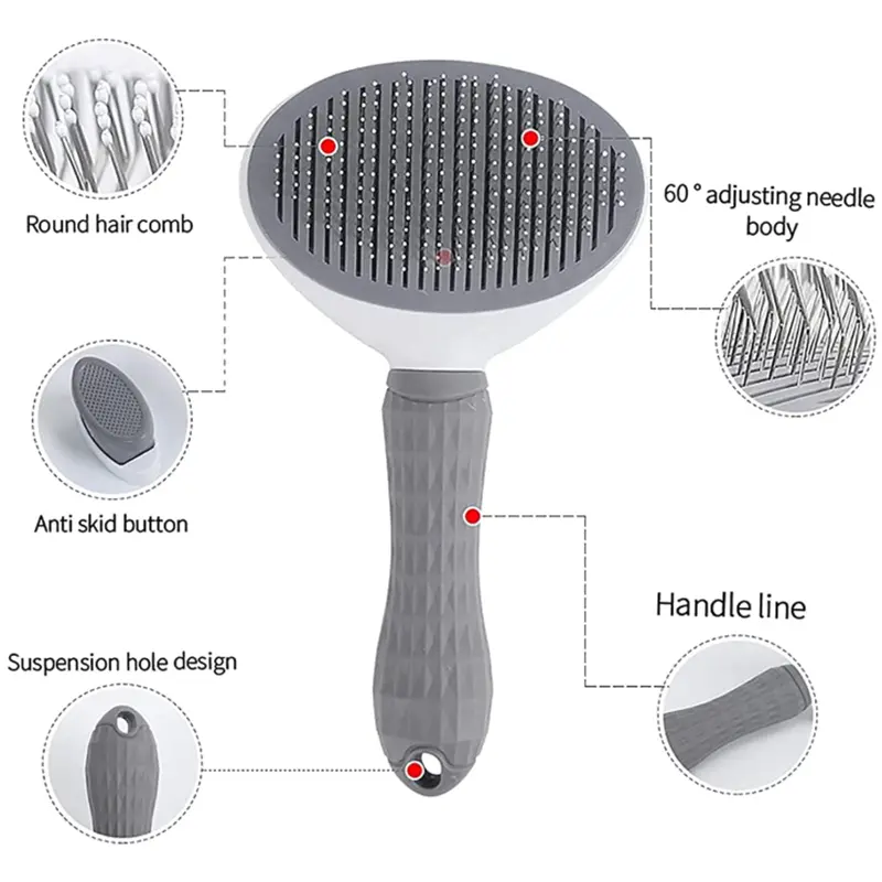 New Pet Comb Stainless Steel Needle Comb Dog And Cat Hair Removal Floating Hair Cleaning Beauty Skin Care Pet Dog Cleaning Brush 3