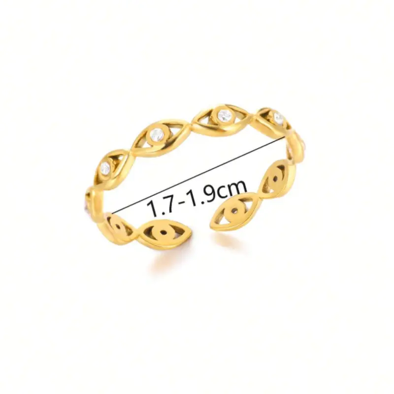 1pc Green Devil Eye Open Ring for Women, Adjustable Finger Ring, European and American Fashion Jewelry Accessories 1