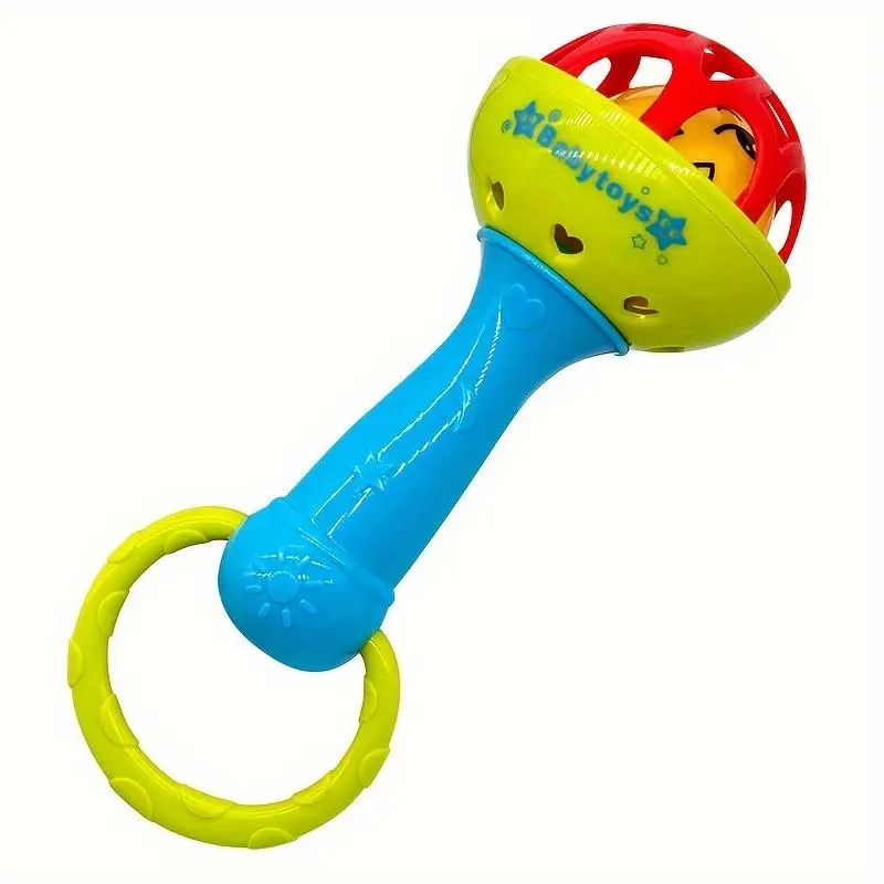 Vibrating Youngsters Hand Rattle Toy - Develops Grip Strength, Soothes and Enhances Hearing, Ideal Christmas and Halloween Gift for 0-3 Year Olds, Durable Green/Yellow ABS Resin, 2024 Style 1