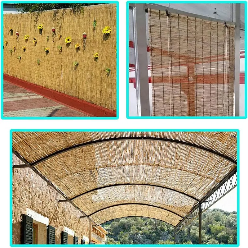 Quality Garden Natural Peeled Reed Fence Screen Roll Panel Best for Outdoor Privacy, Fencing Screening Wooden Fence Walls Sun/Wind Protection [ 1 x 4 meter ] 3