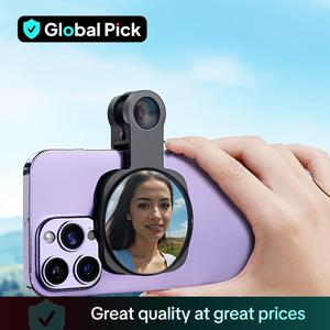 Selfie Photo Mirror Clip, Phone Rear Camera Selfie Mirror Clip, Mobile Phone Rear Self-shooting Mirror, Universal Phone Accessories, Tech Gadgets, Mobile Lens, Portable Cellphone Smartphone Vlogging Kit, Black