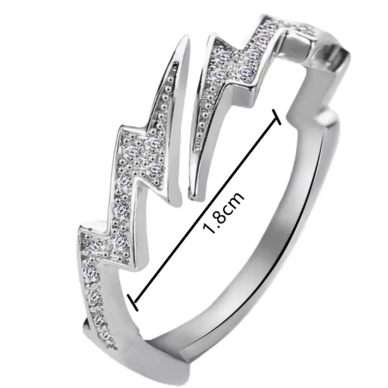 Cubic Zirconia Lightning Finger Rings for Women Wedding, Engagement, Party Jewelry for Women 4