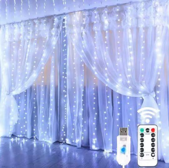Product Introduction of 3m x 3m LED Curtain Lights - White or Warm White with Adjustable Settings for Weddings, Home Décor, Festivals & Parties 18