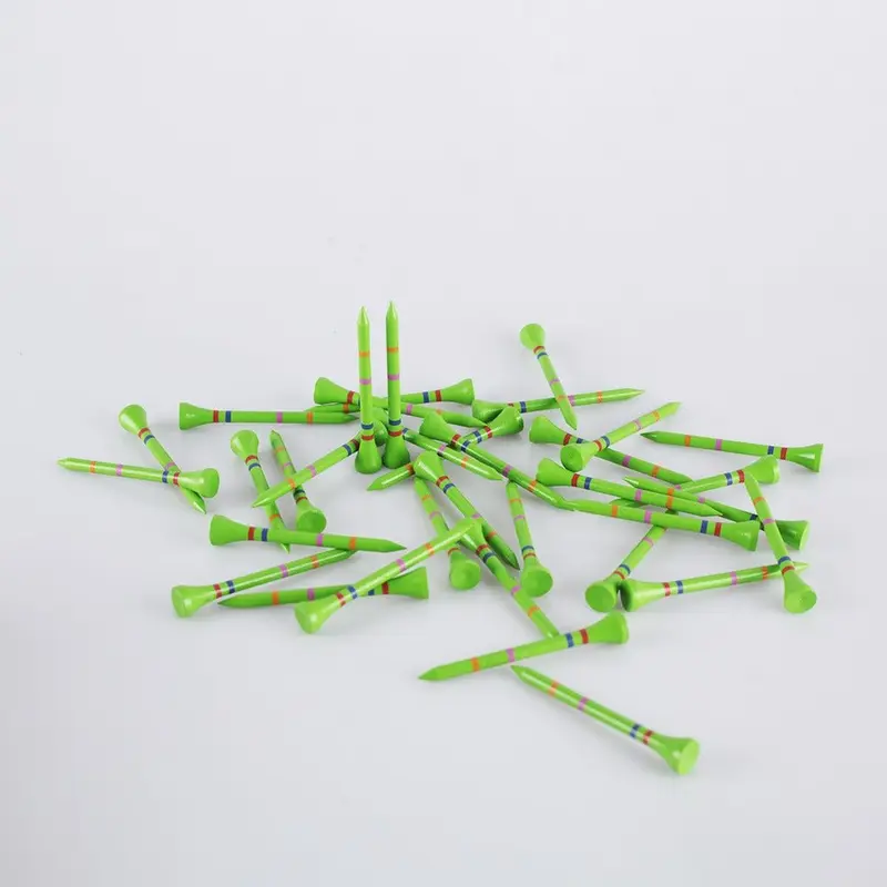 Go Green-Not A Castle Tee- Premium 70mm Bamboo Golf Tee With Orange, Pink, Blue & Red Castle Tee Height Indicators-50 Pack 6