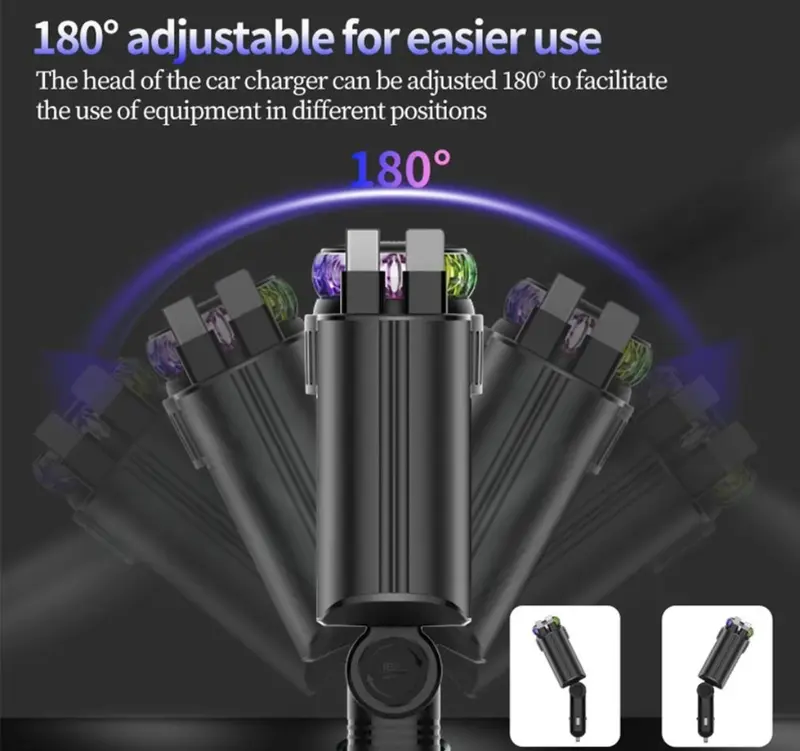 5-In-1 Smart Devices Charging Cable,Aromatic Smoke Air Freshener Metre Long With 240V Of Fast Charging Made For Durability And Functionality Wireless Electronic Cellphone 2