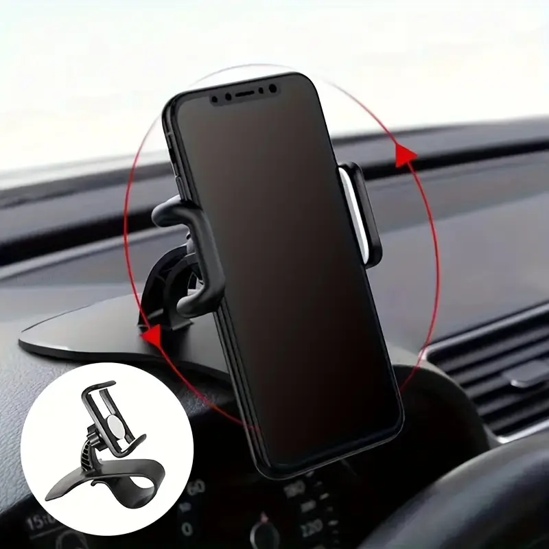 dolwao 1pc Universal Car Phone Holder Mount Clip Dashboard Easy Installation Non-Slip Stand for iPhone, for Xiaomi, Oppo, for VIVO, for SamSung, OnePlus - Durable ABS Material, No Battery Required 3