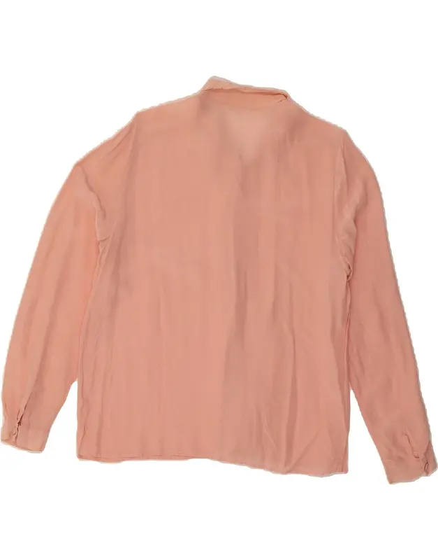 Pre-Owned VINTAGE Womens Shirt Blouse IT 44 Medium Pink Floral Silk 2