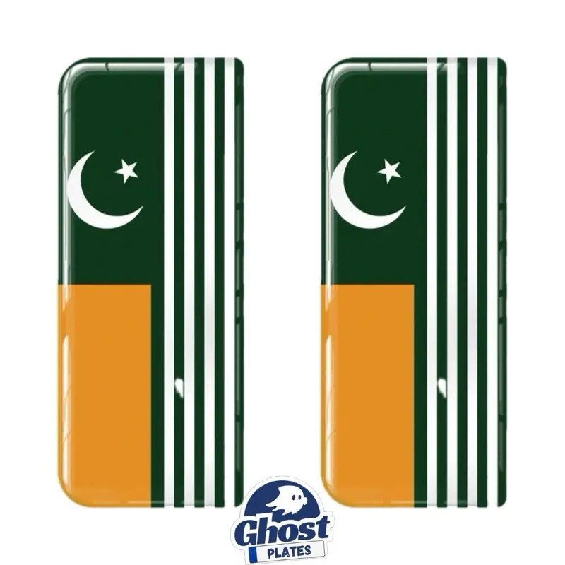 Kashmir Flag 3D Gel Number Plate Decal for UL Plate