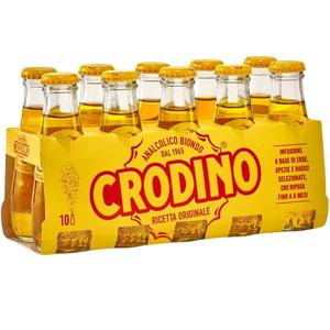 Crodino Italian Non-Alcoholic Aperitif - Pack of 10 x 100ml Glass - soft Drink Aperitivo