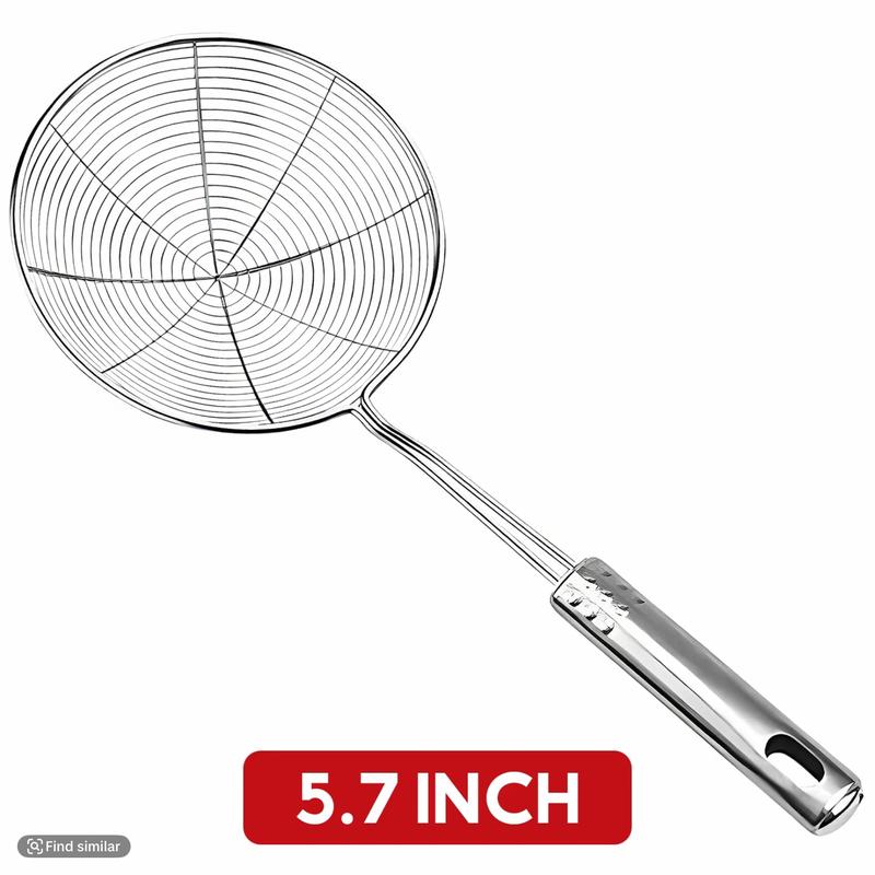 AMAZING!!!   AEX Stainless Steel Spider Skimmer Set for Frying, Cooking, and Draining Oil Utensil Kitchen Ladles Lightweight Pasta 1