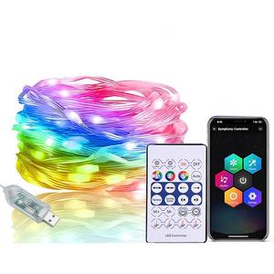 USB Plug & APP Control LED String Light, 1 Set 20M 200LED Smart Fairy Light, Music Sync Fairy Light for Bedroom, Decorative Light for Indoor & Outdoor