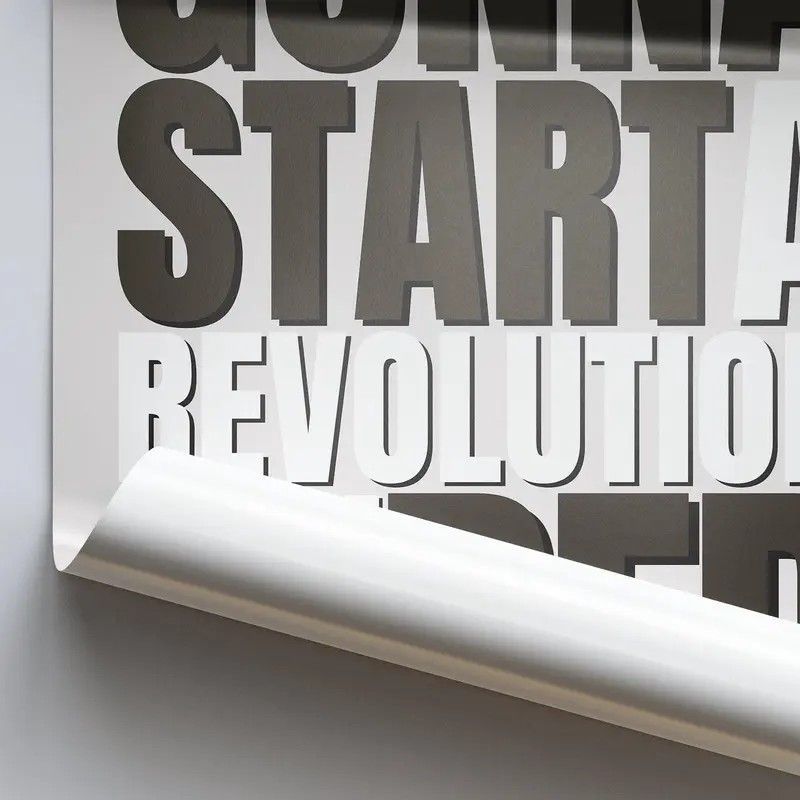 Revolution from my bed - d2 poster: britpop lyric-inspired wall art, music poster, song quote print, modern home decor for music lover 3
