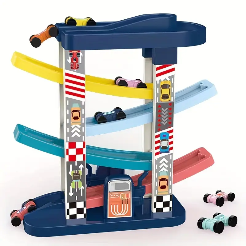 Fun Race Track Car Ramp Racer Car, Sliding Track Cars Toys, Perfect Gift for Boys And Girls, Christmas/ Halloween/ Thanksgiving Gifts(Random accessory colors) (Plastic toys) 3