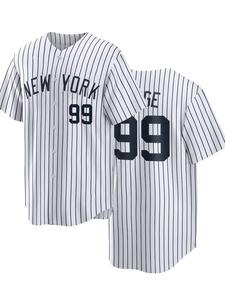Men's Letter & Number Print Button Front Baseball Jersey, Casual V Neck Short Sleeve Top for Spring & Fall, Fashion Men's Clothes for Daily Wear