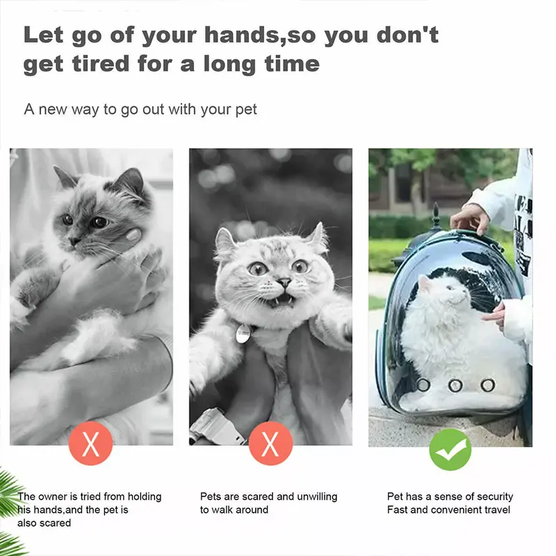 Astronaut Window Pet Backpack - Transparent Cat & Dog Carrier, Breathable Travel Bag for Small Pets - Space-Themed Design 5