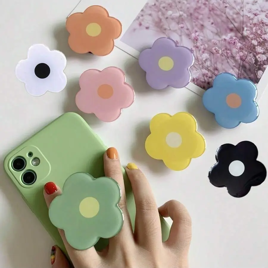 Multicolor Flower Phone Holder - Self-Adhesive & Retractable