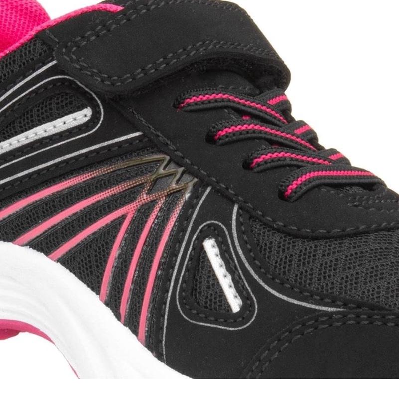 XL Yukon Kids Black & Pink Easy Fasten Trainer 6