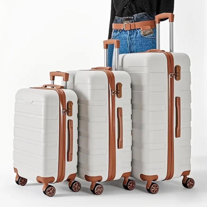 3pcs Hard Shell Luggage Set with Spinner Wheels - 50.8/60.96/71.12 cm, Anti-Theft TSA Lock, Durable ABS+pcs Travel Suitcases 5