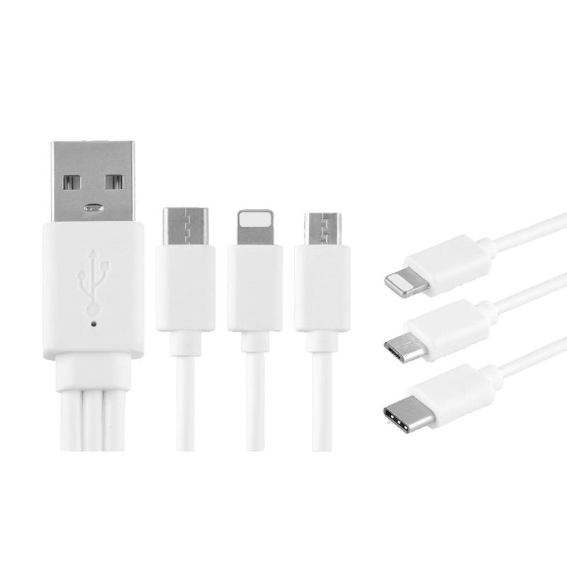 20cm 3 in 1 8Pin Micro USB Charging Cable for iPhone Samsung. Cellphone Smartphone Charger Electronic 3