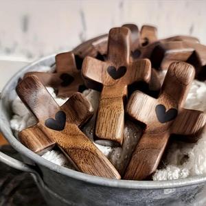 Wooden Cross Decoration, 6 Counts/set Multi-functional Spiritual Symbol, Suitable for Home and Office, Perfect Gift Idea Decorative Labeling