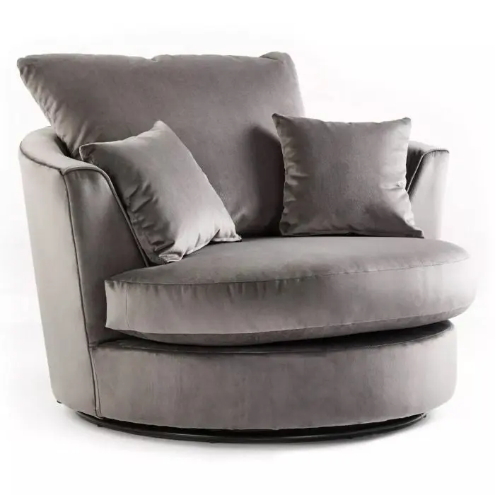 Morrison High Back U Shape Sofa | Plush Velvet | Silver Color 1