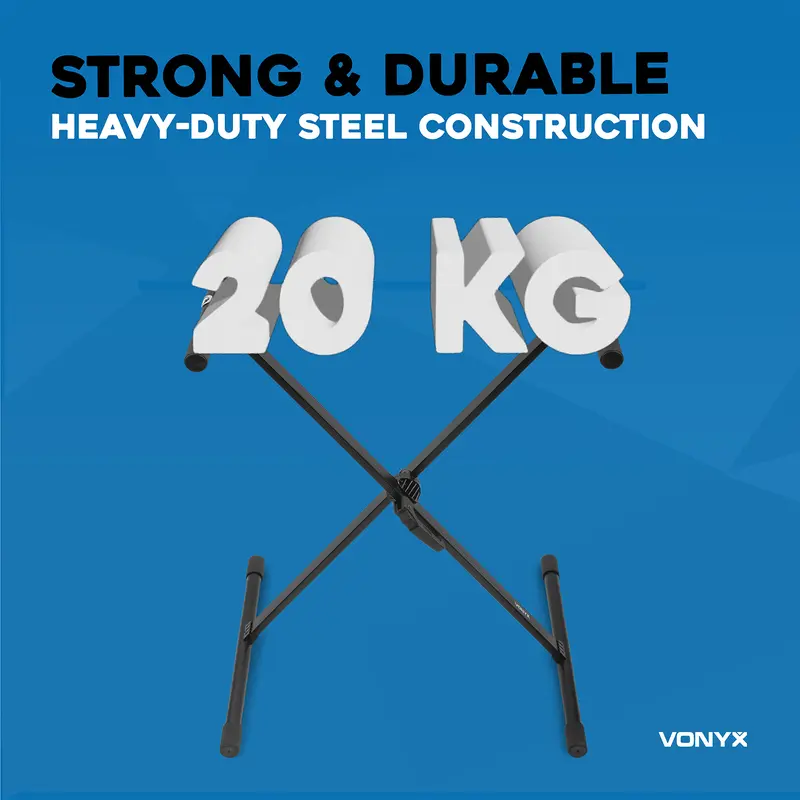 Vonyx KBS03 Double X-Frame Piano Keyboard Stand 3