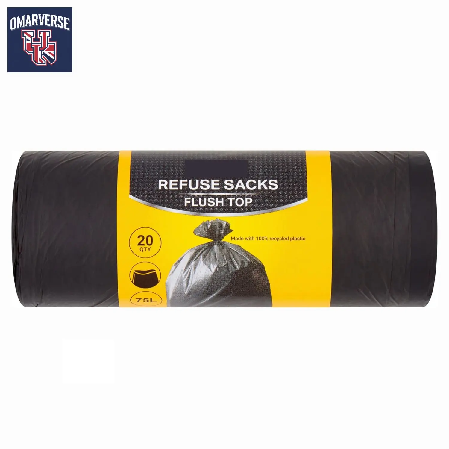 20 Refuse Sacks Flush Top 75L and Flush Top Refs case