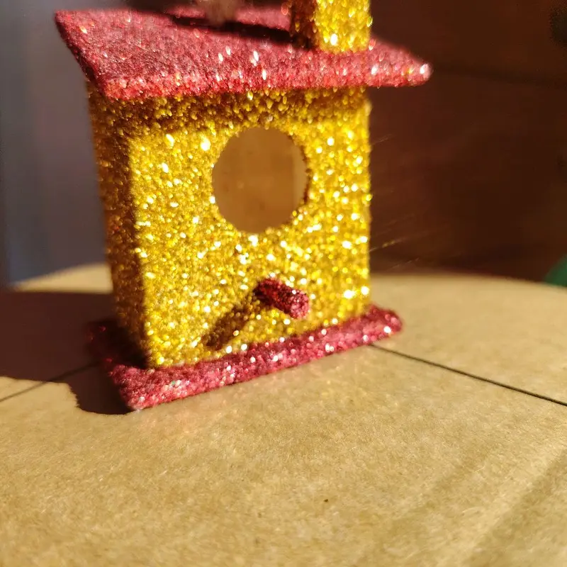 Small Hanging Glitter Birdbox, confetti glitter bomb 3