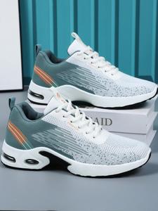 Men's Ombre Print Lace Up Low Top Sneakers, Casual Comfortable Breathable Sports Running Shoes, All-match Basic Shoes for Daily Wear