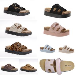 Nexsus Plus Ladies Women High Sole Faux Suede Comfy Slip On Round Toe Adjustable Strap Summer Sandals Size UK 3-8 Walking Shoes Girl Footwear Casual Soft Ballroom Parent Active