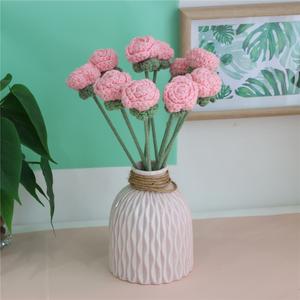 10pcs Mini Crochet Rose Flower for Valentines Mothers Day(without vase)