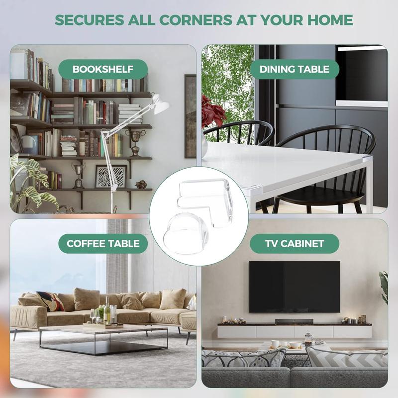 Corner Protectors for Baby Pack of 12, Thick Table Furniture Edge Protectors for Kids with Strong Adhesion, Corner Guard & Edge Safety Bumpers Clear - 6 R and 6 L 3