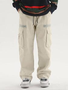 Men's Solid Flap Pocket Cargo Pants, Loose Casual Street Fashion Trousers for Spring & Fall, Men's Bottoms for Daily Wear