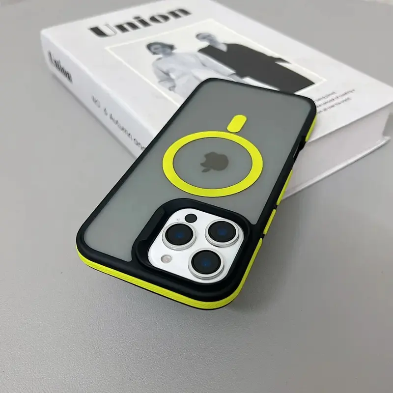 Luxury Magnetic Color Matte Translucent Armor Shockproof Case For iPhone 11 12 13 14 15 16 ProMax Magsafe Wireless Charge Cover Protection Smartphone Protective Casing Cellphone Protector Screen Protector Screen Protector Black 0