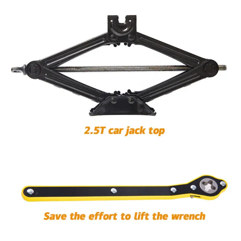 2.5T Scissor Jack + Extendable Wheel Wrench Brace Socket Car Van Tire Hand Tool 2