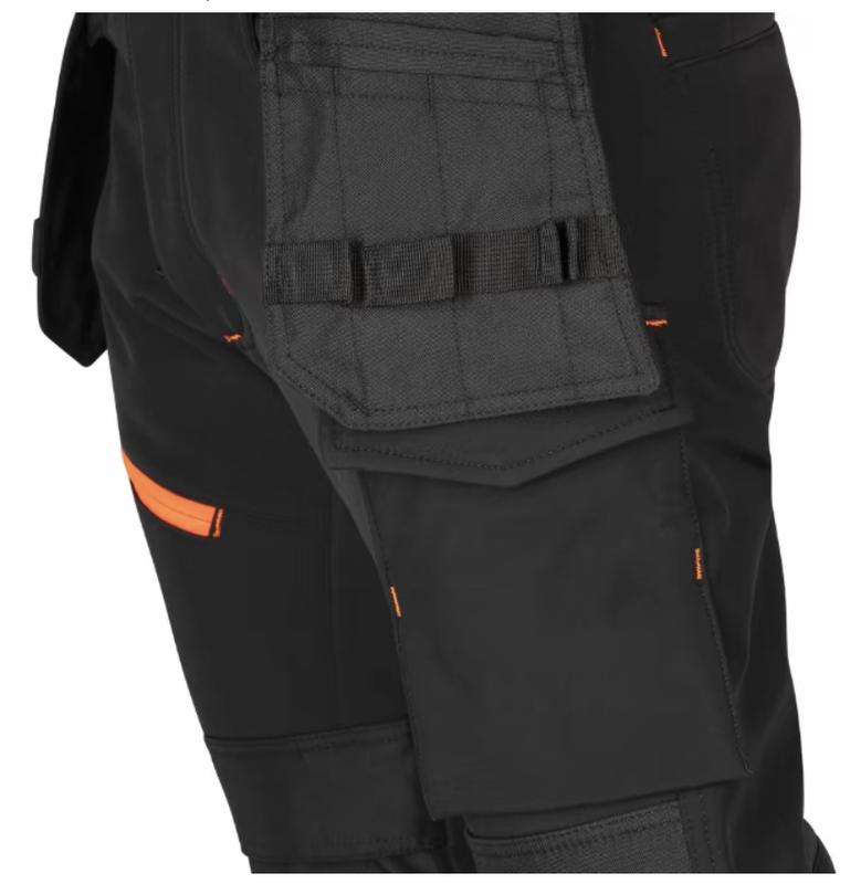 Waterproof softshell trousers menswear pants with 8 pockets & knee pad slots durable windproof breathable workwear for hiking outdoor cargo & construction use tactical adjustable fit lightweight comfortable multi purpose utility pants for men mens 4