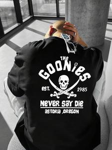 Men's Letter & Skull Print Short Sleeve Tee, Loose Casual Crew Neck Thin T-shirt for Summer, Fashion Men's Top for Daily Wear