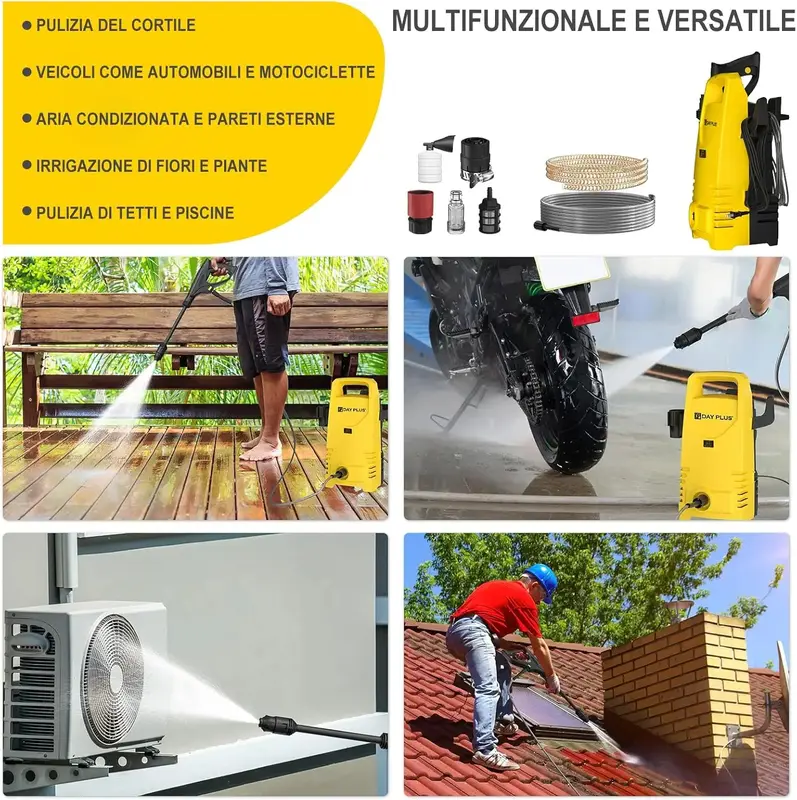 Home& Garden High Pressure Washer,3-IN-1 Power Jet Nozzle,High Power Portable Electric Jet Washer for Patio Car Driveway &Garden 5000W Electric High Pressure Washer 350Bar/5000PSI Power Jet Wash Patio Car with flow rate of 5L/min Electric Pressure Washer 3