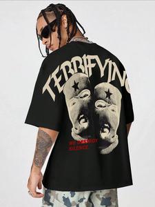 Men's Thermal Print Round Neck Tee, Loose Casual Fashion Short Sleeve T-shirt for Summer, Men's Top for Daily Wear