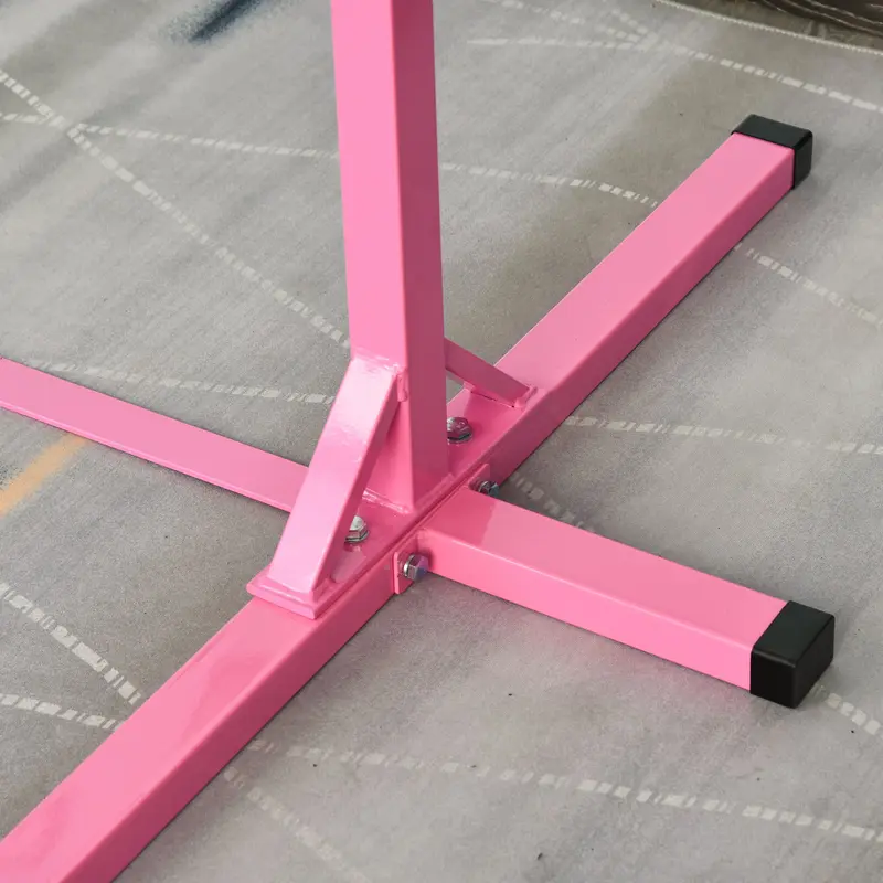 Steel Frame Adjustable Horizonal Gymnastics Bar for Kids Pink 8