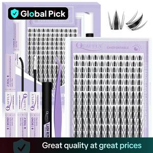 Fairy Lash Clusters Kit Eyelash Extensions Set, Manga Eyelash Clusters Eyelash Bond Glue Remover Tweezers, Diy Spider Eyelash Extensions Kit, Individual Fake Eyelashes Clusters Kit, Lashes Clusters, Individual Lashes, Wispy Eyelash Clusters, Cosmetic