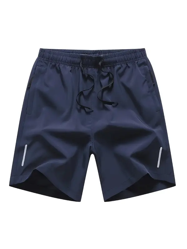 New summer men's breathable quick-drying 3-pack sports shorts - drawstring design + anti-theft zipper pocket black technology fabric essential equipment for hiking and running" 4