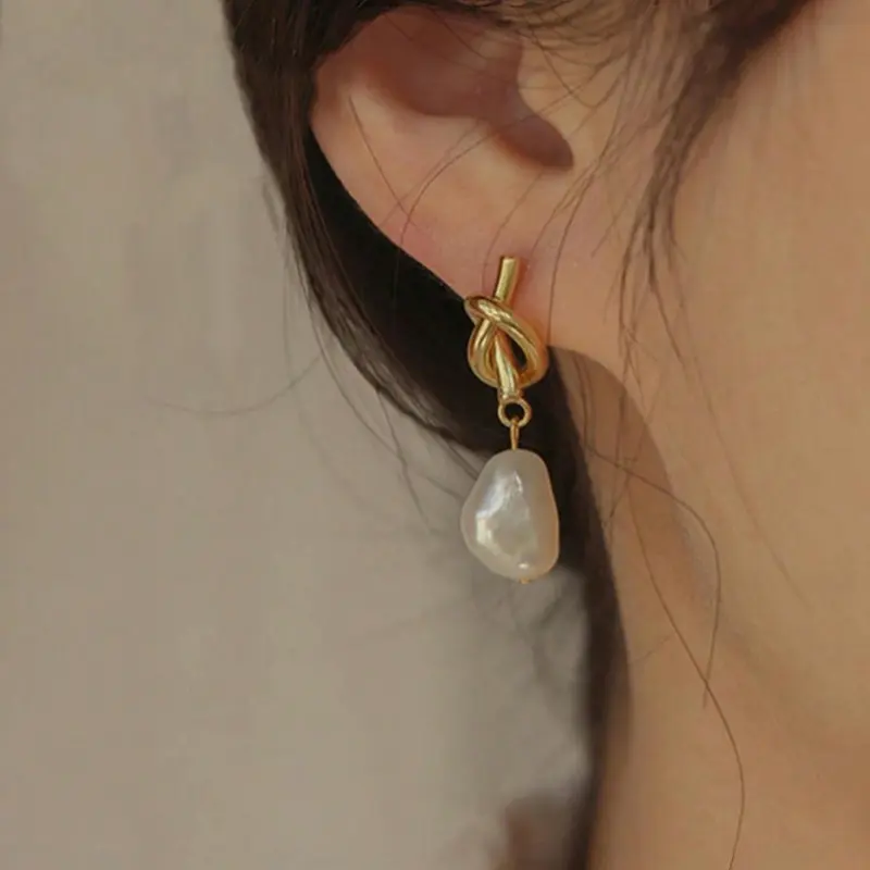 Knotted drop earrings, vintage and elegant knotted earrings 7