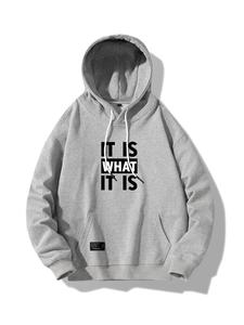 Unisex Men's Loose Thin Slogan Graphic Essentials Hoodie, Drawstring Pocket Drop Shoulder Hooded Sweatshirt, Please Purchase A Size Up