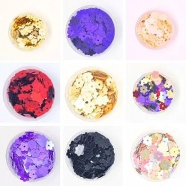 6mm Flower Sequin Metallic Red - approx 100