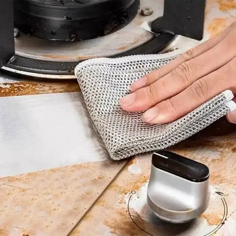 100x Miracle Wire Cleaning Cloths | Powerful Scrubbing for Kitchen & Home. Multipurpose on Pots, Grills, Ovens. Cleaning Essential Wire Cleaning Cloth Metal Scouring Pad Non Scratch Reusable Dish Scrubber Kitchen Cleaning Gadgets  Cleaning Stubborn Stains 1