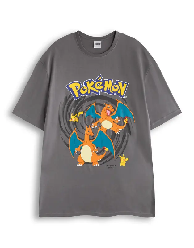 Vanilla Underground x Pokemon Mens Multicoloured Pikachu & Charizard Short Sleeve Long Leg Pyjama Set 2
