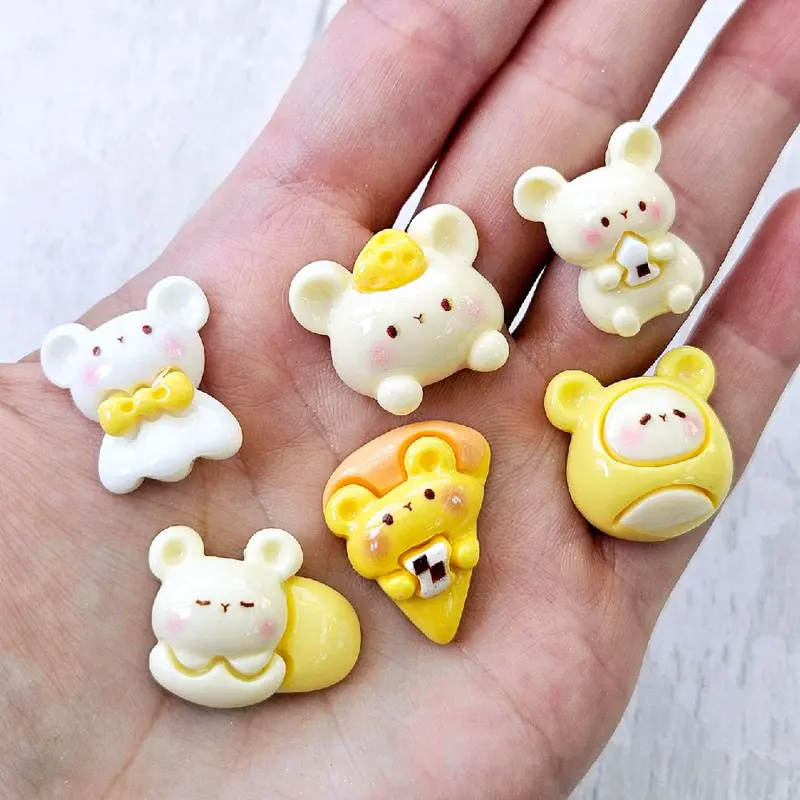 Kawaii Crafts Cute Cartoon Cheesy Hamster Resin Flatback Charms 2